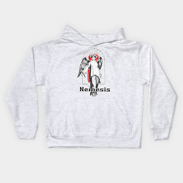 Nemesis the goddess of revenge and eternal hatreds Kids Hoodie by Marccelus